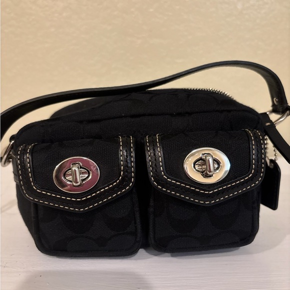 Coach Black Mini Bag with Silver Accents - Picture 1 of 5